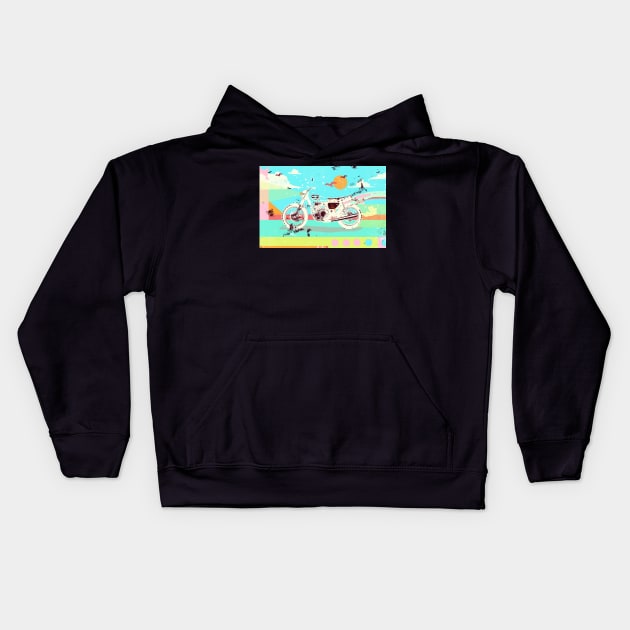 RETRO BIKE Kids Hoodie by Showdeer